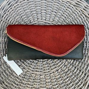 Sole Society Red and Black Clutch